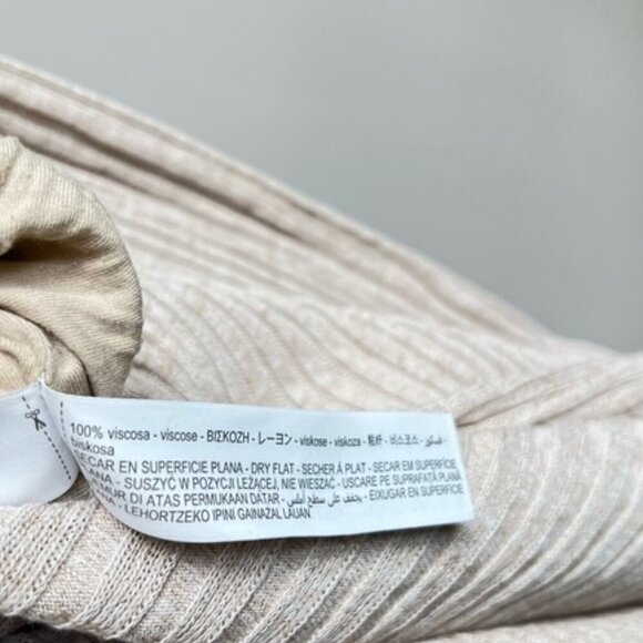 Massimo Dutti Ribbed Stretch Knit Sleeveless Maxi Dress Womens Size Medium Beige - Picture 6 of 10